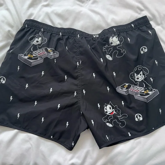 Neil Barrettx Felix The Cat Thunderbolt swim shorts